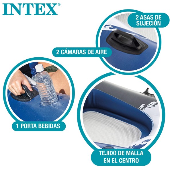 Sillón hinchable con respaldo y portavaso | Distria