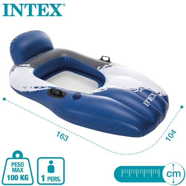 Sillón hinchable con respaldo y portavaso | Distria