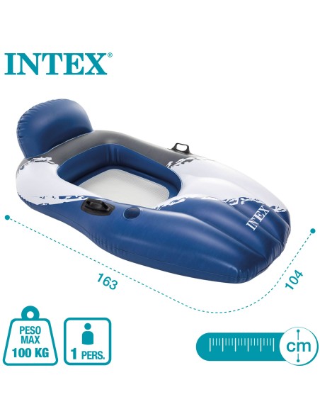 Sillón hinchable con respaldo y portavaso | Distria