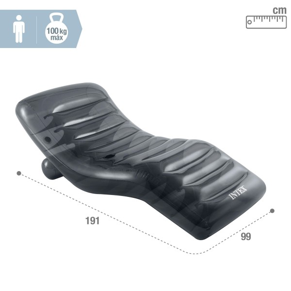 Tumbona hinchable gris semitransparente INTEX | Distria
