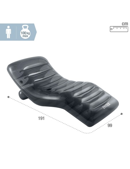 Tumbona hinchable gris semitransparente INTEX | Distria