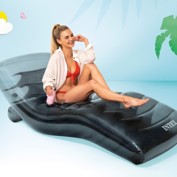Tumbona hinchable gris semitransparente INTEX | Distria