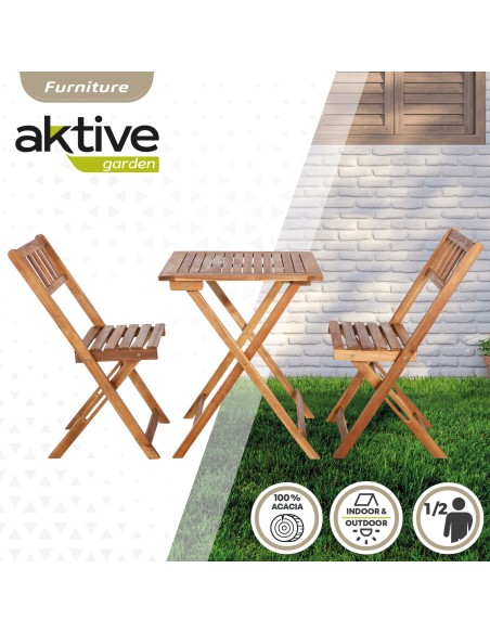 Sillas y mesa de madera para jardín | Distria
