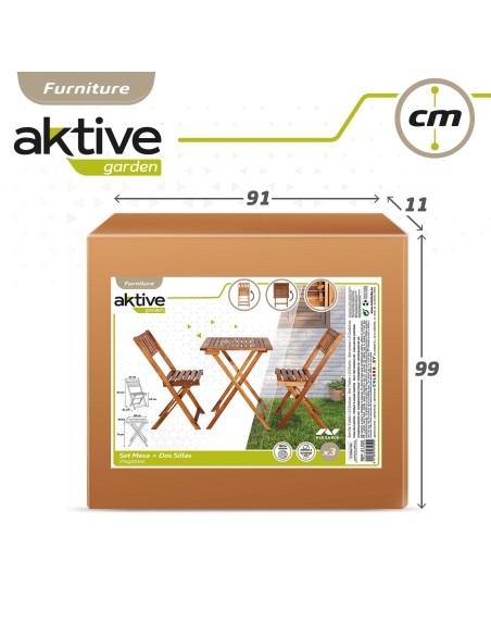 Sillas y mesa de madera para jardín | Distria