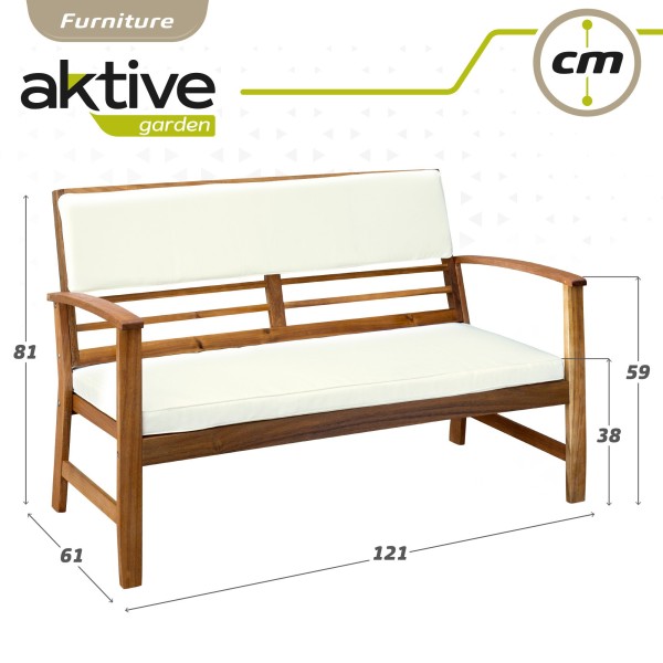 Conjunto de madera para jardín Mesa, sofá y sillón| Distria
