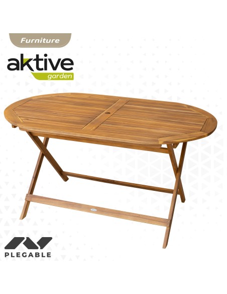 Set muebles de terraza madera 6 personas | Distria