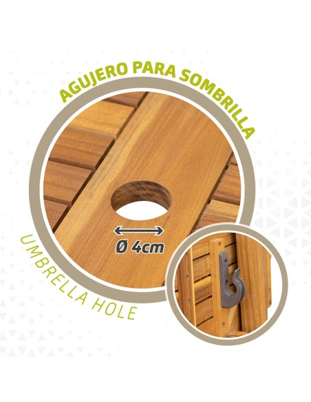 Set muebles de terraza madera 6 personas | Distria
