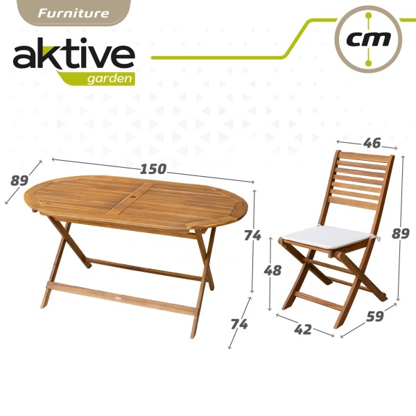 Set muebles de terraza madera 6 personas | Distria
