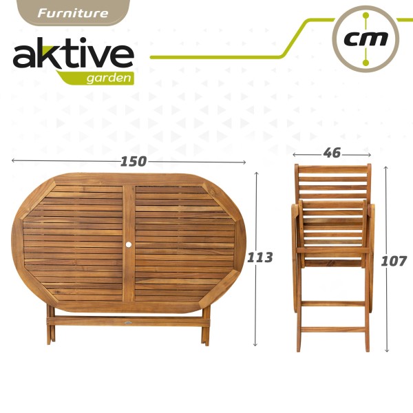 Set muebles de terraza madera 6 personas | Distria