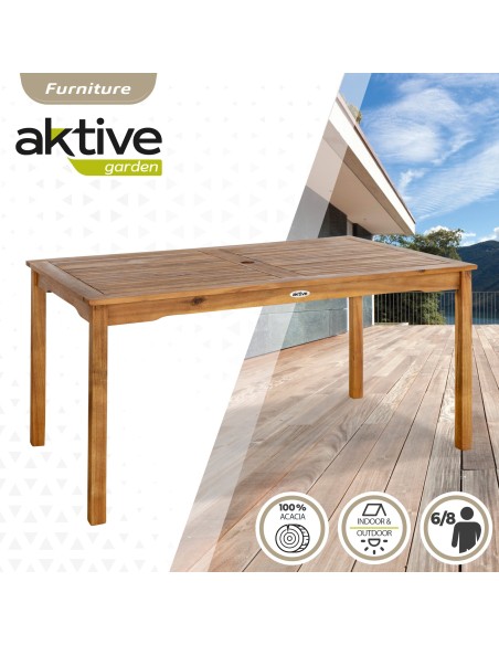 Mesa rectangular madera sostenible para jardín | Distria