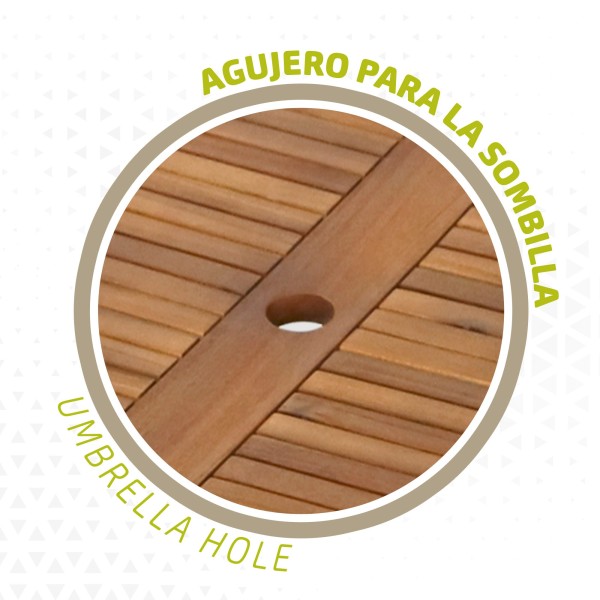 Mesa rectangular madera sostenible para jardín | Distria