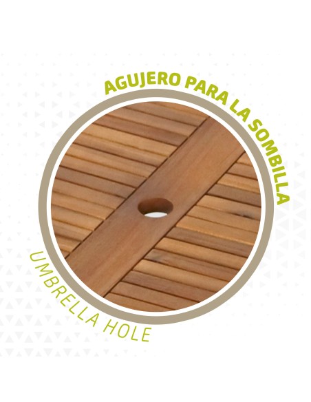 Mesa rectangular madera sostenible para jardín | Distria