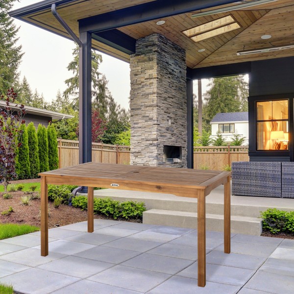Mesa rectangular madera sostenible para jardín | Distria