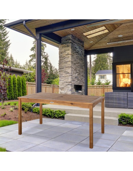Mesa rectangular madera sostenible para jardín | Distria