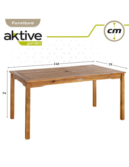 Mesa rectangular madera sostenible para jardín | Distria