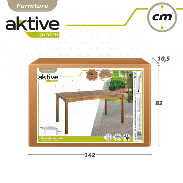 Mesa rectangular madera sostenible para jardín | Distria