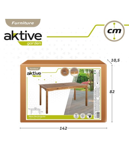 Mesa rectangular madera sostenible para jardín | Distria