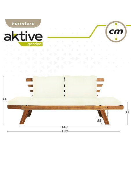 Sofá jardín de madera - Mobiliario jardín | Distria