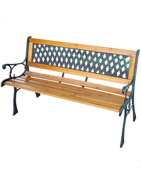 Banco de jardín de madera hierro | Muebles de Jardín