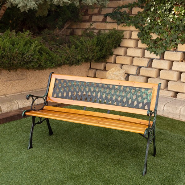 Banco de jardín de madera hierro | Muebles de Jardín