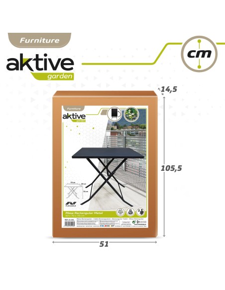 Mesa cuadrada plegable jardín Aktive | Mesas plegables Distria