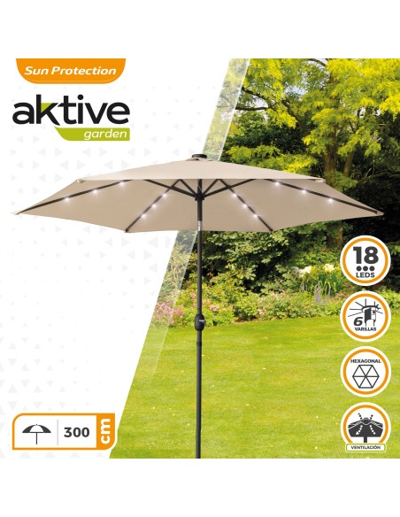 Sombrilla terraza Ø300 cm 18 LED | Parasoles