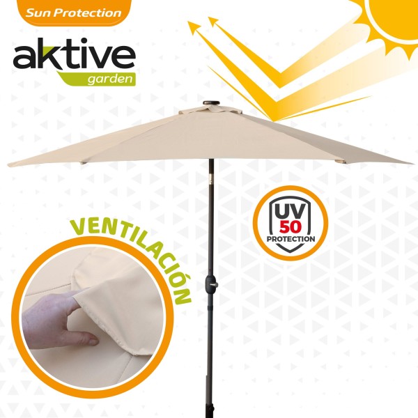 Sombrilla terraza Ø300 cm 18 LED | Parasoles
