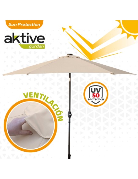 Sombrilla terraza Ø300 cm 18 LED | Parasoles