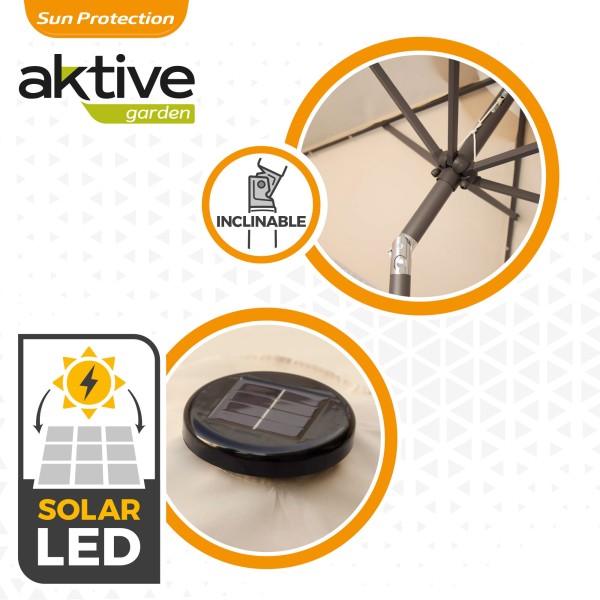 Sombrilla terraza Ø300 cm 18 LED | Parasoles