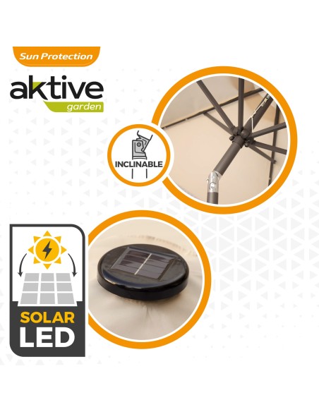 Sombrilla terraza Ø300 cm 18 LED | Parasoles