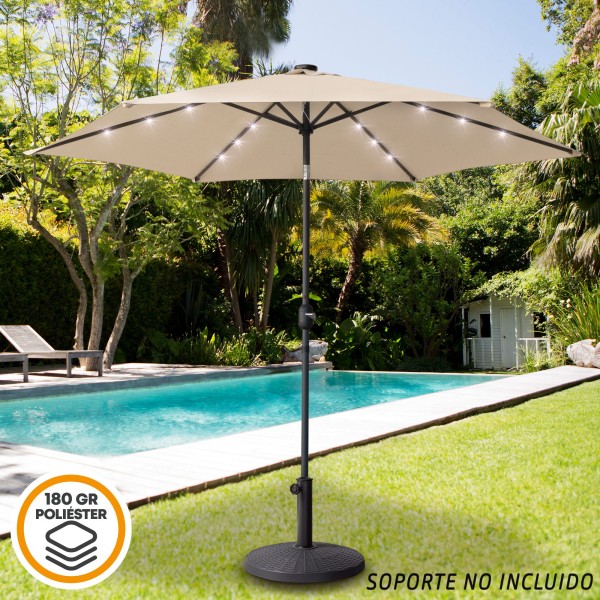 Sombrilla terraza Ø300 cm 18 LED | Parasoles