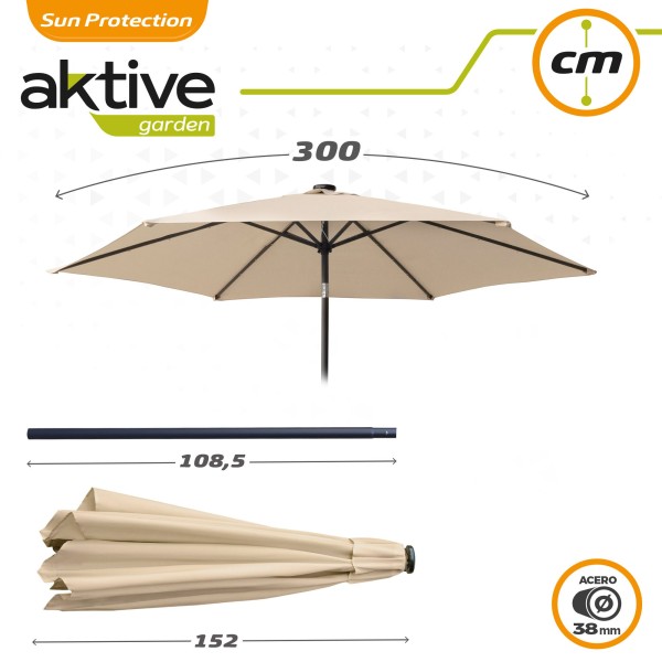 Sombrilla terraza Ø300 cm 18 LED | Parasoles