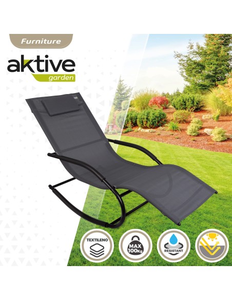Silla tumbona mecedora c/cojín - Muebles de jardín | Distria