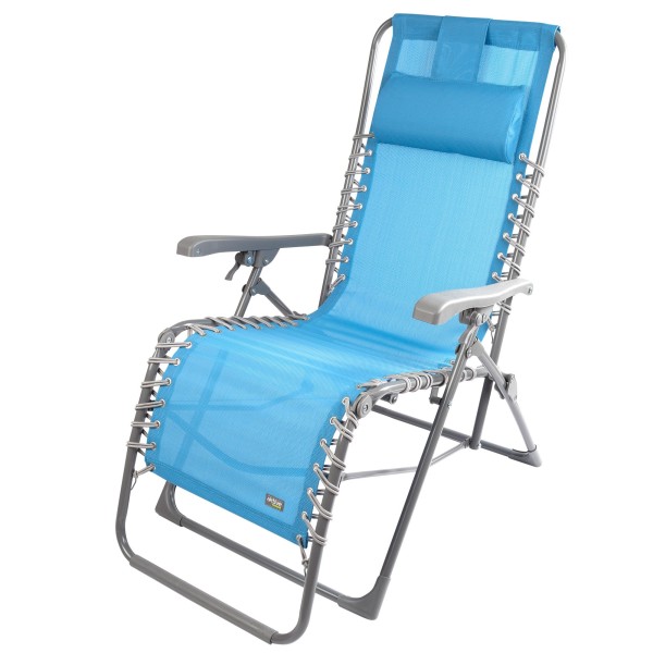 Silla tumbona plegable jardín azul Gravedad 0 | Distria