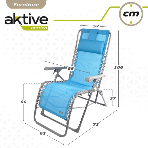 Silla tumbona plegable jardín azul Gravedad 0 | Distria