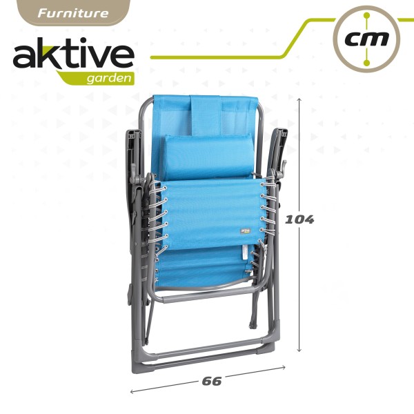 Silla tumbona plegable jardín azul Gravedad 0 | Distria