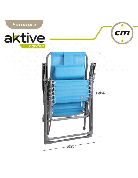 Silla tumbona plegable jardín azul Gravedad 0 | Distria