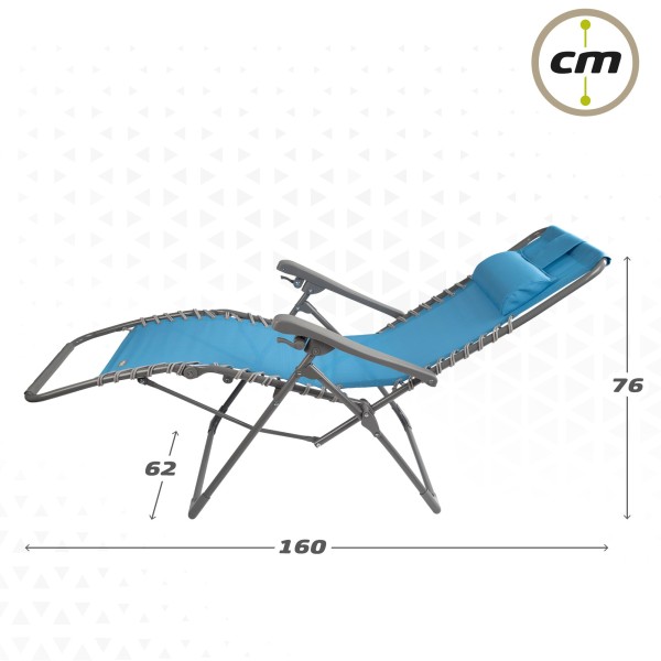 Silla tumbona plegable jardín azul Gravedad 0 | Distria