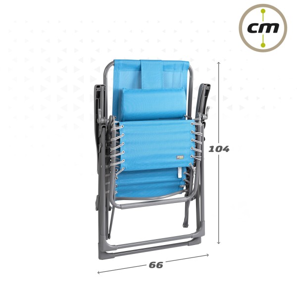 Silla tumbona plegable jardín azul Gravedad 0 | Distria