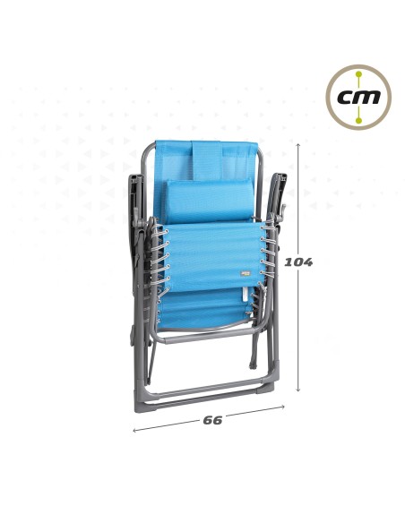 Silla tumbona plegable jardín azul Gravedad 0 | Distria