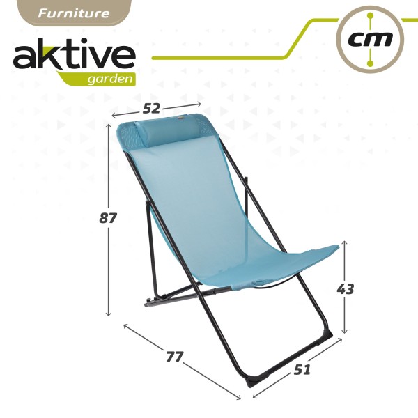 Silla tumbona plegable azul - Muebles de jardín | Distria