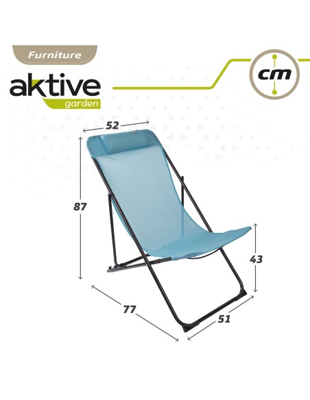 Silla tumbona plegable azul - Muebles de jardín | Distria
