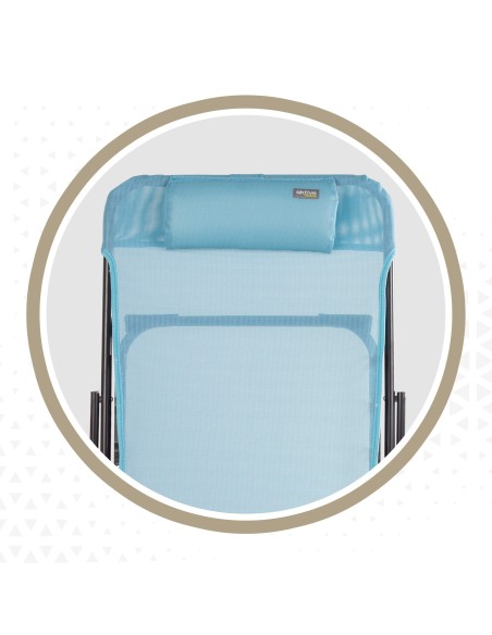 Silla tumbona plegable azul - Muebles de jardín | Distria