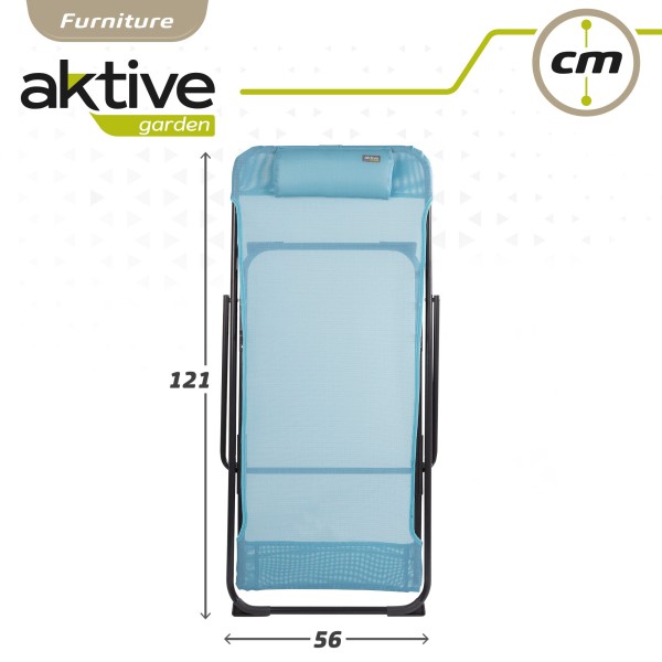 Silla tumbona plegable azul - Muebles de jardín | Distria