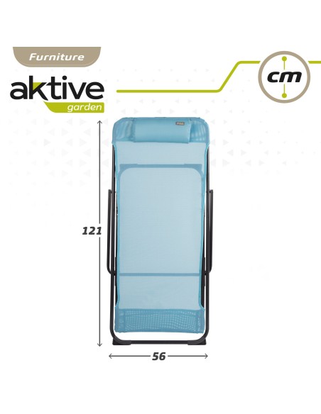 Silla tumbona plegable azul - Muebles de jardín | Distria