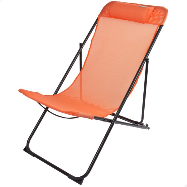 Silla tumbona plegable naranja - Muebles de jardín | Distria