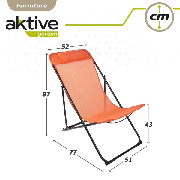 Silla tumbona plegable naranja - Muebles de jardín | Distria