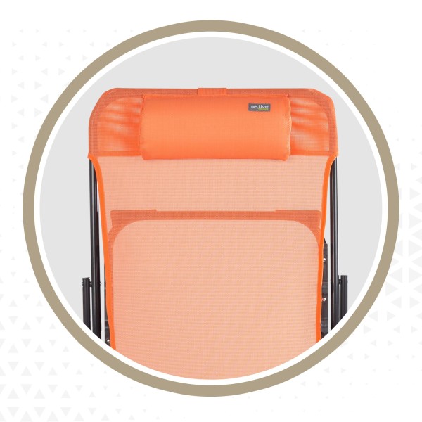 Silla tumbona plegable naranja - Muebles de jardín | Distria