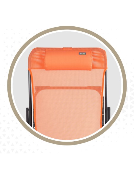 Silla tumbona plegable naranja - Muebles de jardín | Distria