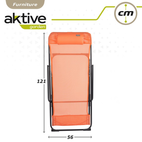 Silla tumbona plegable naranja - Muebles de jardín | Distria